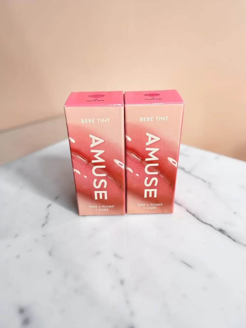 AMUSE Bebe Tint 08 Grape Bebe Lip Tint 0.13 oz K-Beauty New Sealed Lot of 2
